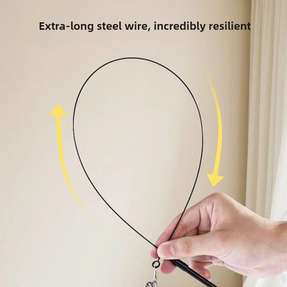 Cat Funny Cat Stick Steel Wire Long Pole Feather Cute Cat Toy Kitten Fishing Rotating