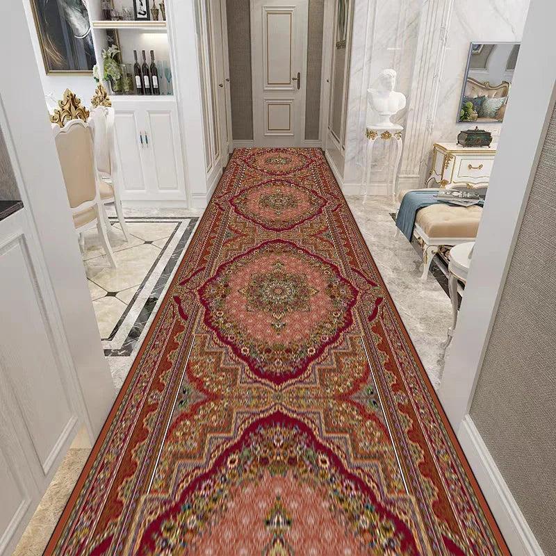 Retro Persian Style Living Room Hall Carpet Stairway Hallway Stairs Home Decor Corridor Aisle Runner Rug Kitchen Mat Customized