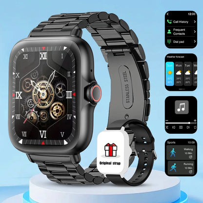 Smart watch with full touch screen, call, message reminder, compatible with iPhone/android mo