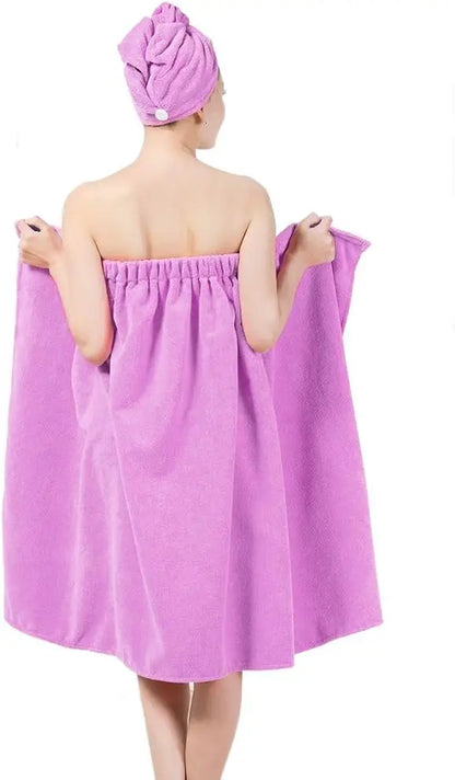Women's Absorbent Microfiber Bath Towel Set with Body Wrap, Hair Cap for Gym Spa Beach Pool Shower