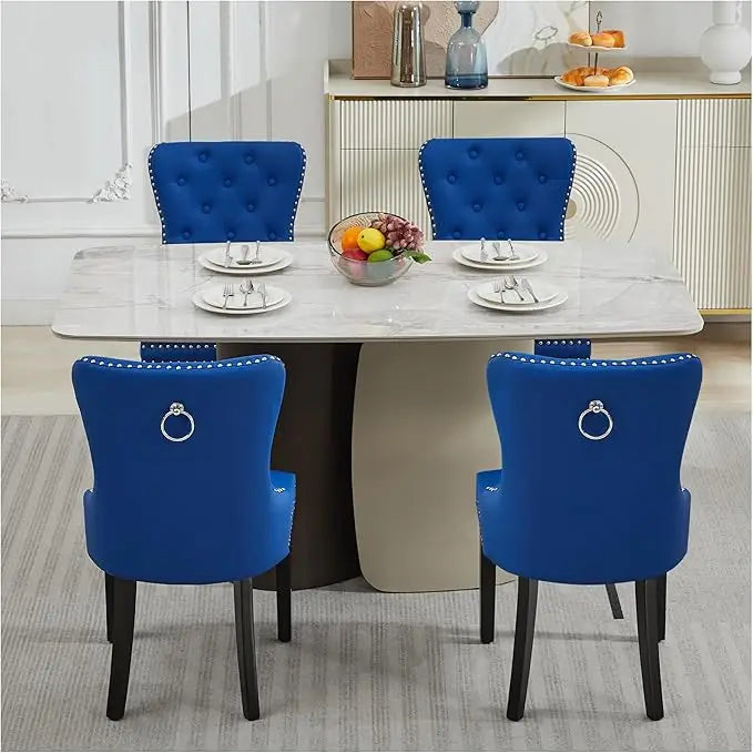 Velvet Dining Chairs Set of 4, Tufted Upholstered Dining Room Chair