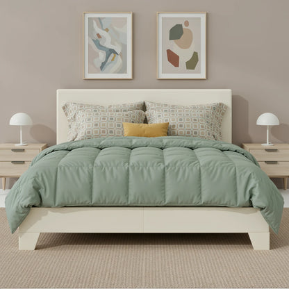 Full/Queen/King Upholstered Bed Frame with Adjustable Linen Headboard, Sturdy Wood Slats