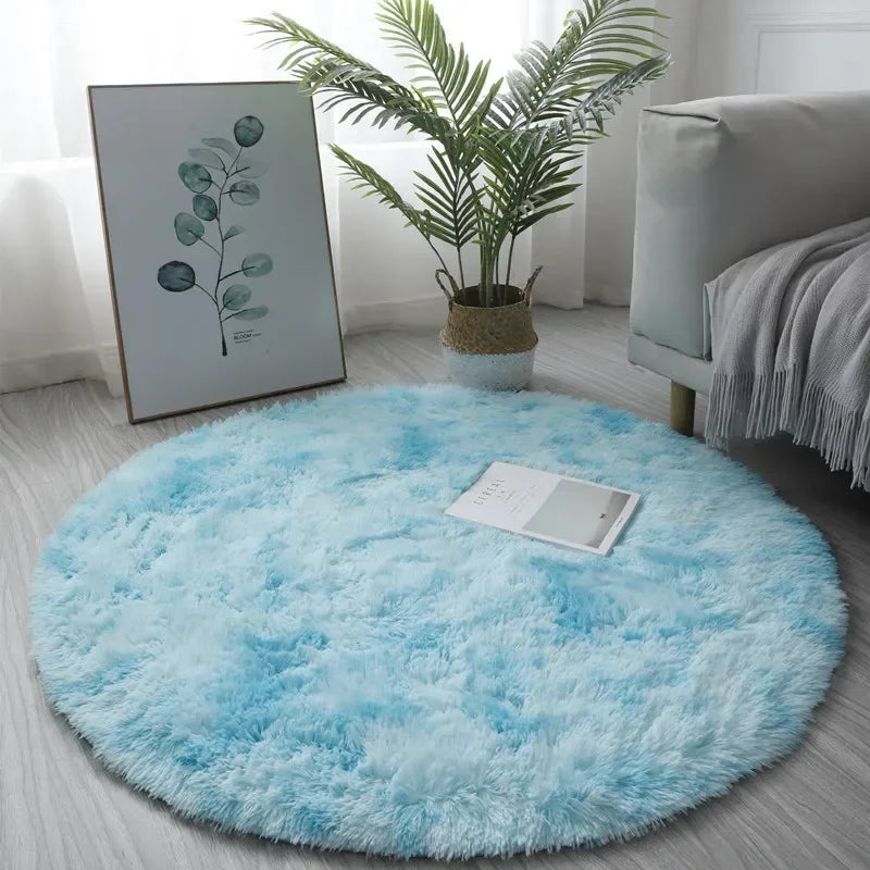 Super Soft Plush Round Rug Mat Fluffy White Carpets For Living Room Home Decor Bedroom Kid Room