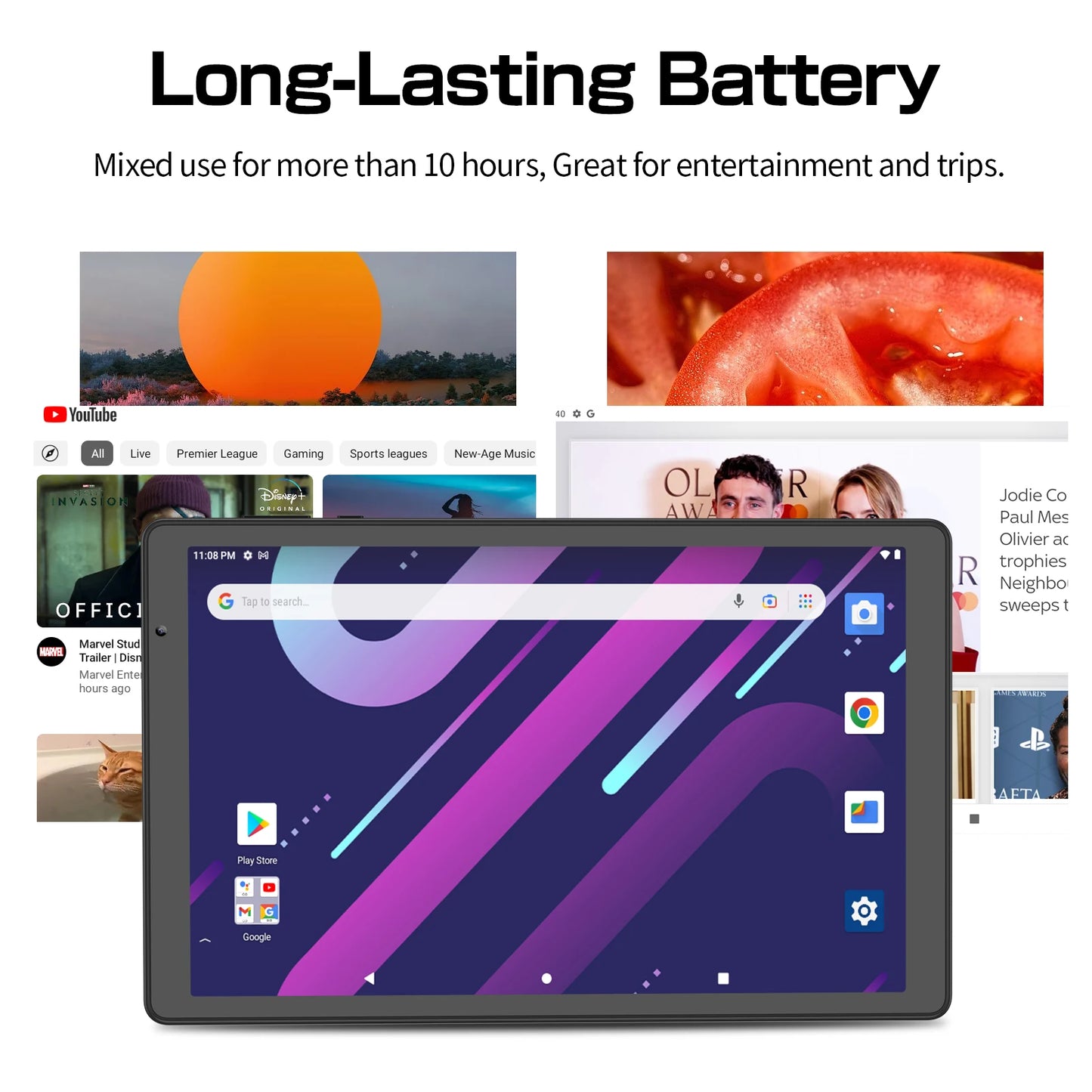 PRITOM Tablet 10-inch Android 12 32GB ROM 512GB Expand Tablets, 2GB RAM Wi-Fi 6 Tablet PC with 1.6GHz Quad Core CPU