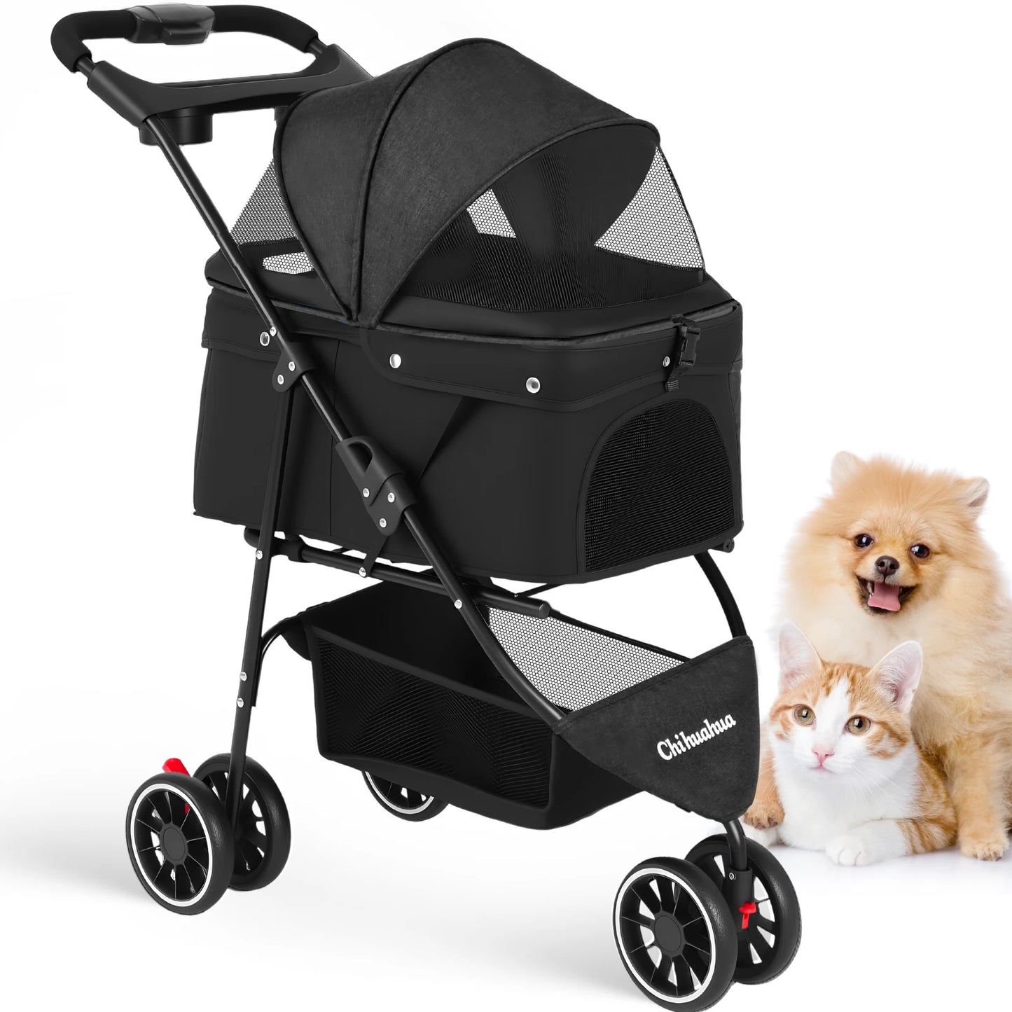 Pet Stroller Travel Portable Dog Stroller Foldable Dog Cat Carrier Strolling