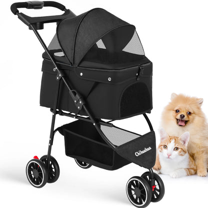 Pet Stroller Travel Portable Dog Stroller Foldable Dog Cat Carrier Strolling