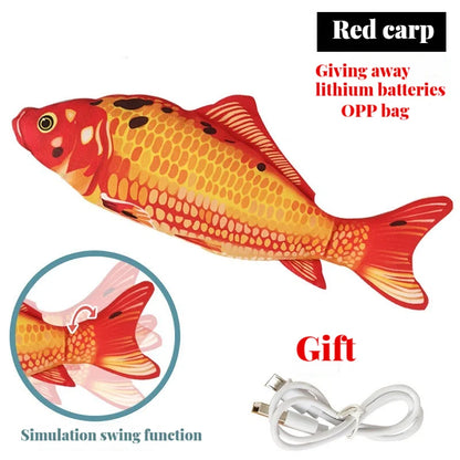Electric Cat Toy Fish Pet Cat Toys Simulation Fish Swing, Chewing Playing Supplies USB Charging