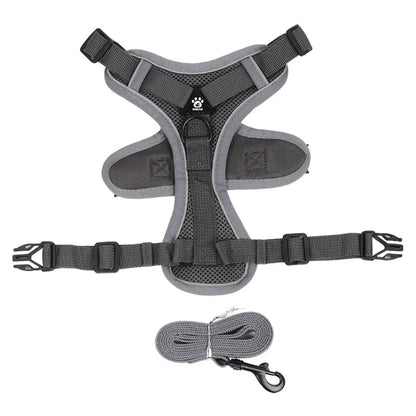 No Pull Harness and Leash Set Adjustable Pet Harness Vest for Small Dogs Cats Reflective Dog Chest Strap Lead Walking