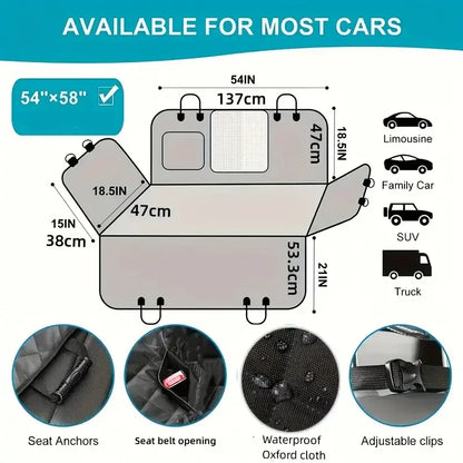 Seat Cover for Pets 100% Waterproof Scratch Proof Nonslip Durable Soft Back Seat Cover Car/Truck