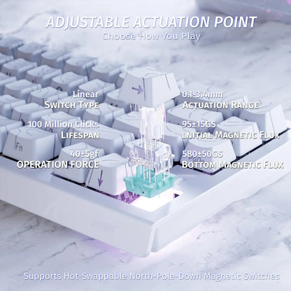 X68 HE Rapid Trigger Mechanical Gaming Keyboard 60% Wired with Adjustable Actuation, Hall Effect Magnetic Switch,8KH