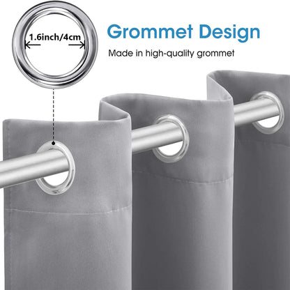 4PCS Blackout Curtains, Heat-Insulated Grommet Curtains For Bedroom Darkening, Noise Reduction Curtains For Living Room/Bedroom