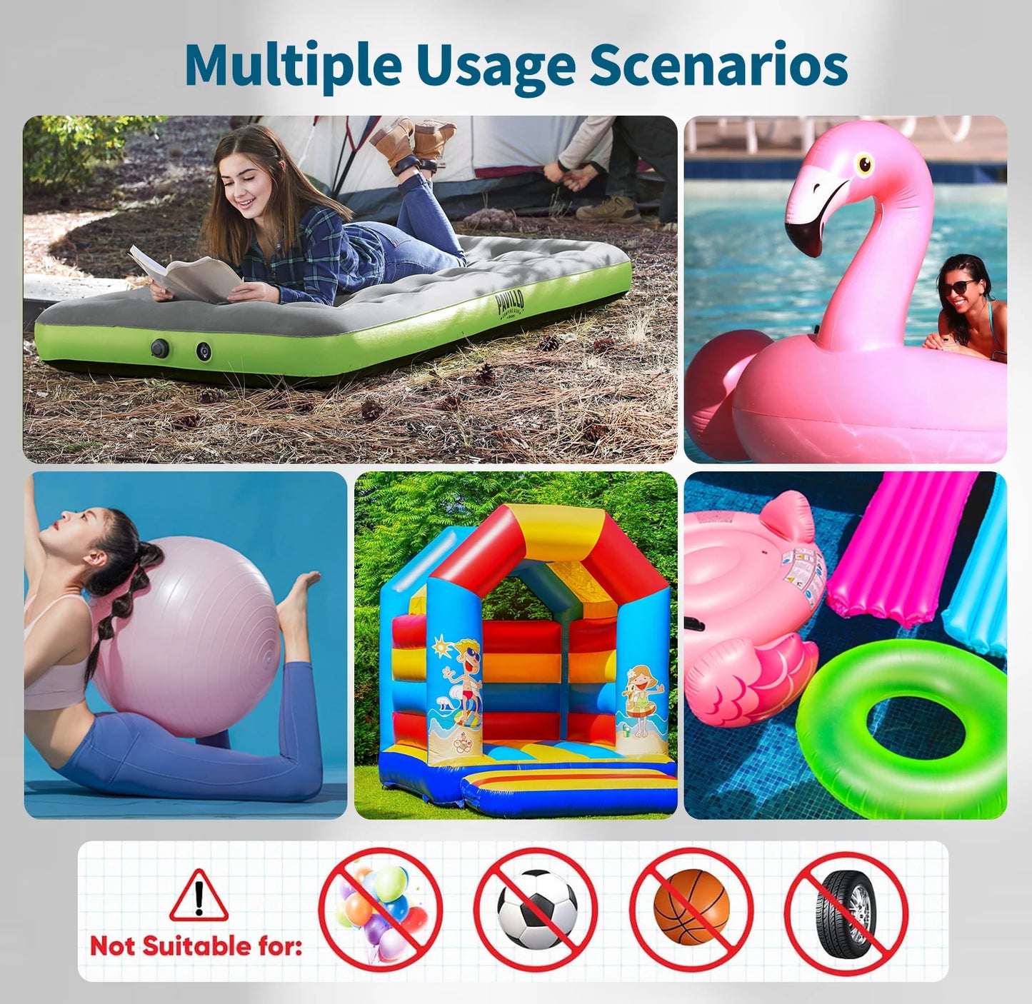 Electric Air Pump for Inflatable Pool Toys - High Power Quick-Fill Air Mattress Inflator Deflator Pump for Pool Float Raft Airbe