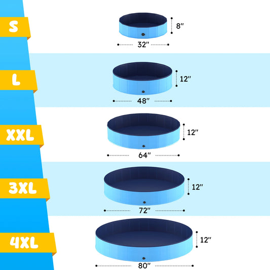 Foldable Pet Swimming Tub, Anti-Slip Collapsible Pet Bathtub, Hard Plastic Bath Pool for Pets Dogs and Cats