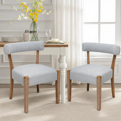 Century Modern Faux Leather Dining Chairs Low Back Wooden Upholstered Kitchen & Dining Room