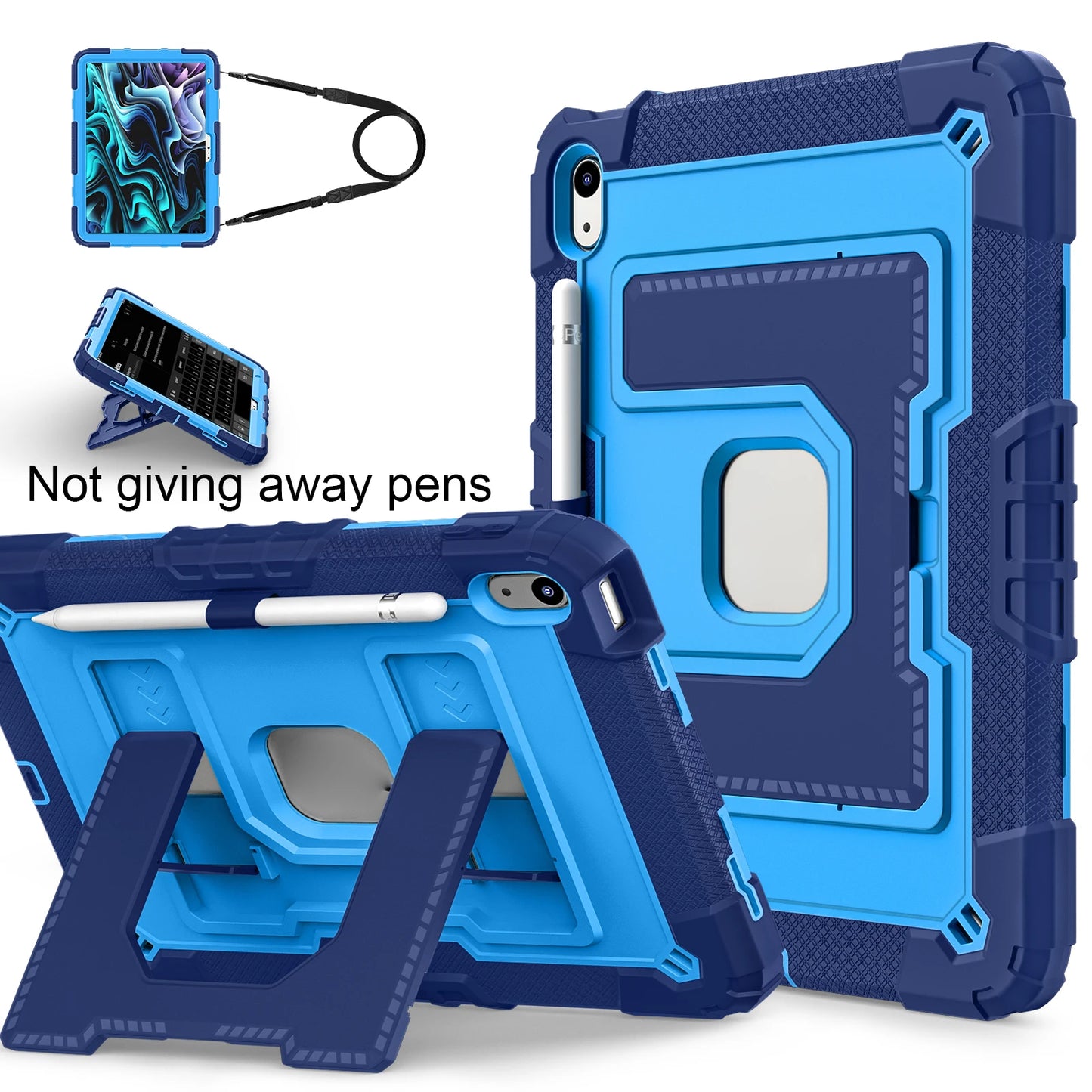 Rugged Armor Kids Case For iPad 10th Air 5 4 10.9 Air 11 2025 13 2024 10.2 8th 9th 9.7 Generation Tablet Stand Shockproof Cover