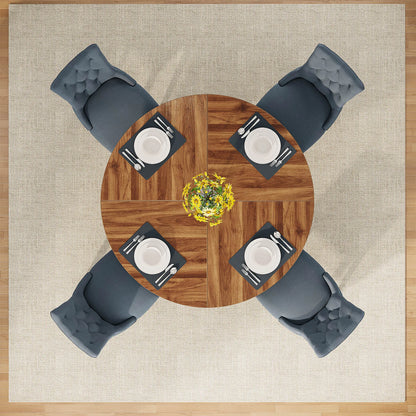 Tribesigns Round Dining Table for 4, 47 Inch Farmhouse Kitchen Table Small Dinner Table Kitchen Dinning Table