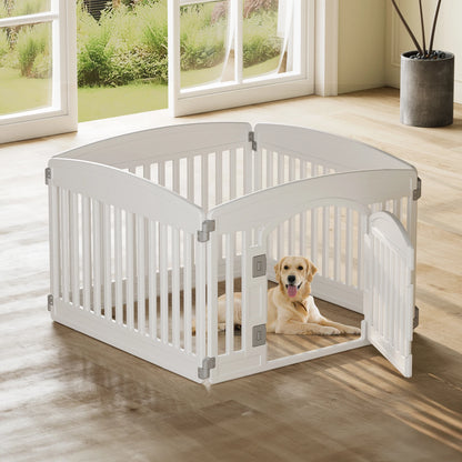 JHK Plastic Dog Playpen 6 Panel 24IN Expandable Indoor Outdoor Folding Portable Puppy Playpen