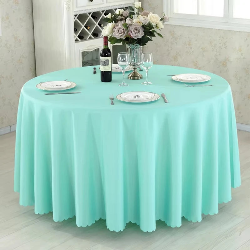 Wedding Decoration Table Cloth Round Table Cover Polyester Plain Colour Hotel Banquet Events Birthday Party Celebration Holiday