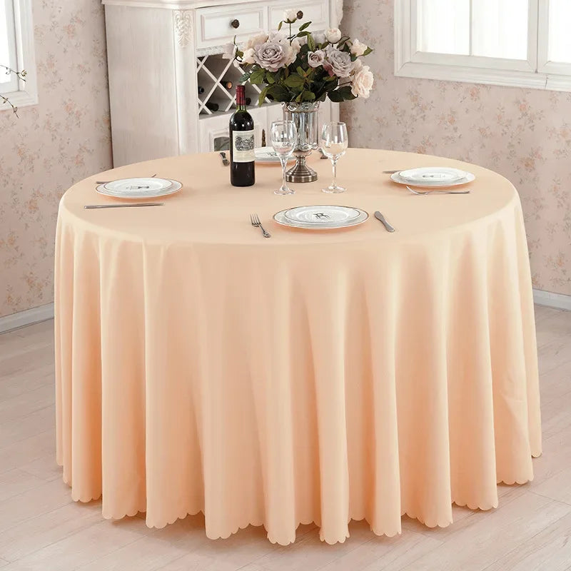 Wedding Decoration Table Cloth Round Table Cover Polyester Plain Colour Hotel Banquet Events Birthday Party Celebration Holiday