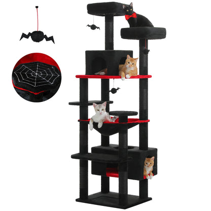 Large Cat Tree and Tower, With Scratching Posts Spacious Hammock Padded Perches and Condos Cat Toys