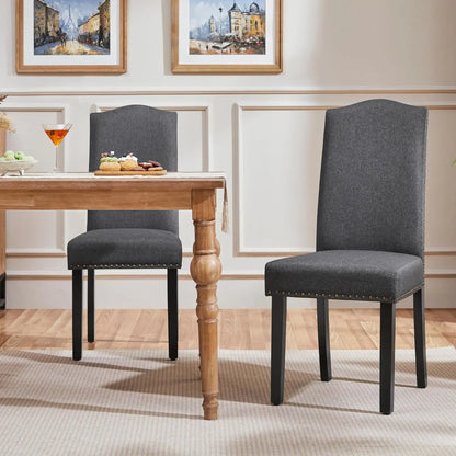 Upholstered Dining Chairs Set of 2, Modern Kitchen Chairs with Solid Wood Legs for Dining Room,
