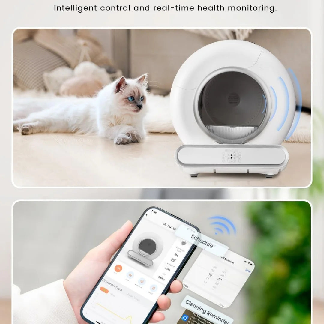 oversized automatic cleaning cat litter box, modern ABS smart cat litter box, with APP function Automatic electric low-noise