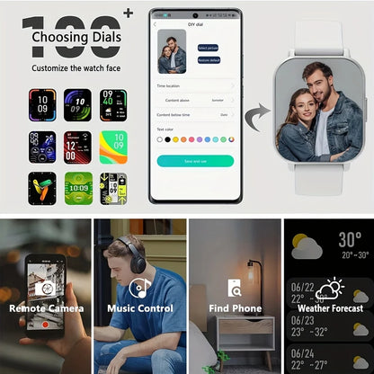 Smart Watch - Multi-Function Fitness Tracker with Call/Message/Weather/Alarm/Remote Camera Control,