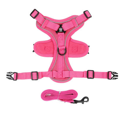 No Pull Harness and Leash Set Adjustable Pet Harness Vest for Small Dogs Cats Reflective Dog Chest Strap Lead Walking