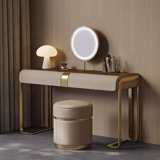 Bedroom Led Light Dressing Table Mirror Luxury Drawer European Dressing Table Girls Makeup