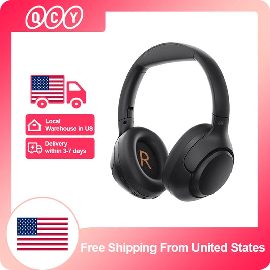 Wireless Headphones Bluetooth 5.4 Hi-Res Audio Over Ear Headset 43dB Hybrid Active Noise Cancellation Earphones
