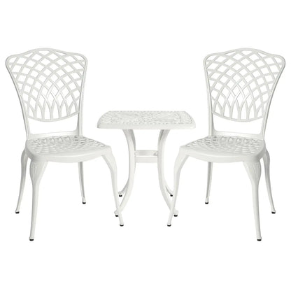 Bistro Table and Chairs Set of 2 Outdoor 3 Piece Patio Set, Rose Pattern Cast Aluminum Bistro for Garden Balcony,,