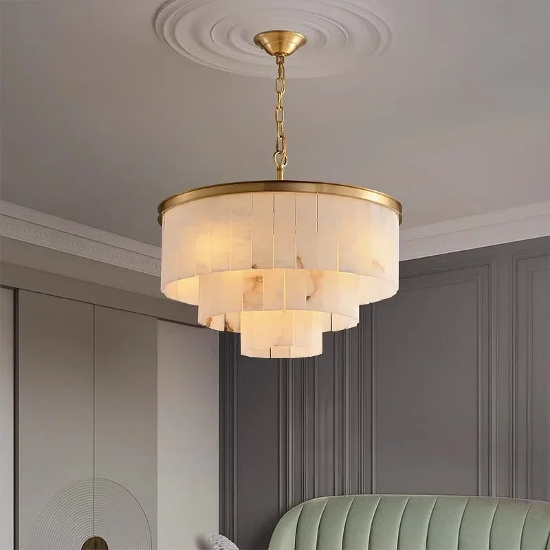 Full copper resin living room chandelier luxury marble dining room bedroom study