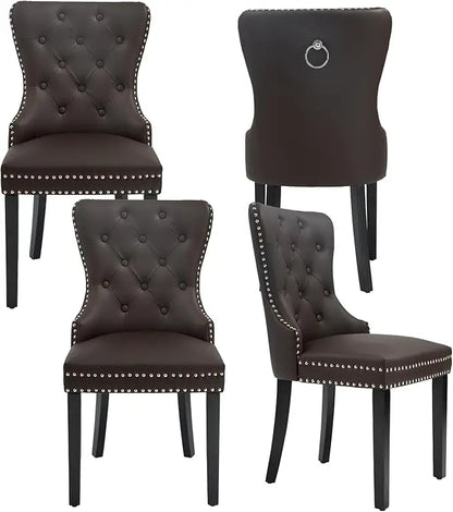 Velvet Dining Chairs Set of 4, Tufted Upholstered Dining Room Chair