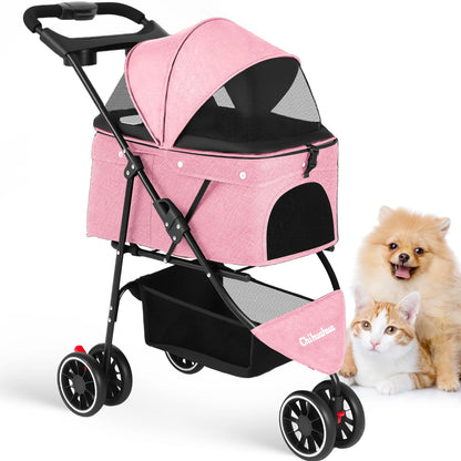 Pet Stroller Travel Portable Dog Stroller Foldable Dog Cat Carrier Strolling