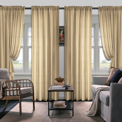 Set Of 4 Curtains, Simple Rod Pocket Blackout Curtains, Suitable For Living Room, Office, Home, Bedroom Decoration