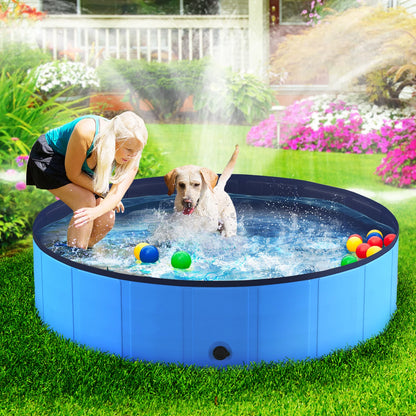 Foldable Pet Swimming Tub, Anti-Slip Collapsible Pet Bathtub, Hard Plastic Bath Pool for Pets Dogs and Cats