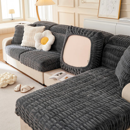 Couch Cushion Covers Individual Large Stretch Imitation fur Sofa Cushion Covers