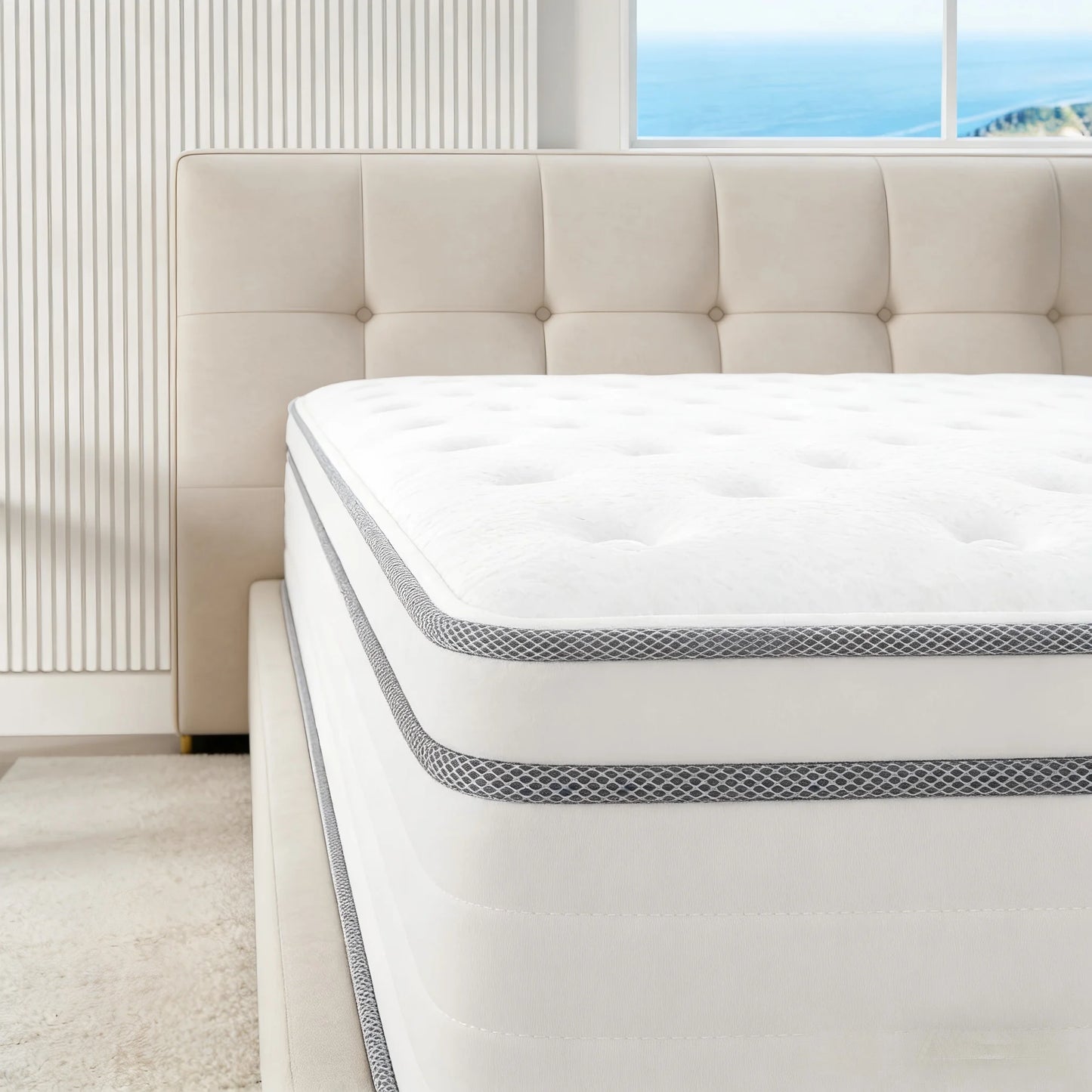 Queen King Full size Mattress 12 Inch, Hybrid Mattress with Individual Pocket Springs and Memory Foam
