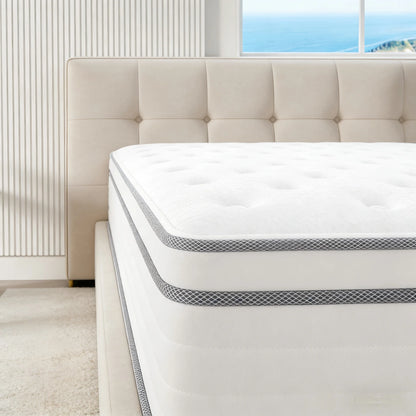 Queen King Full size Mattress 12 Inch, Hybrid Mattress with Individual Pocket Springs and Memory Foam