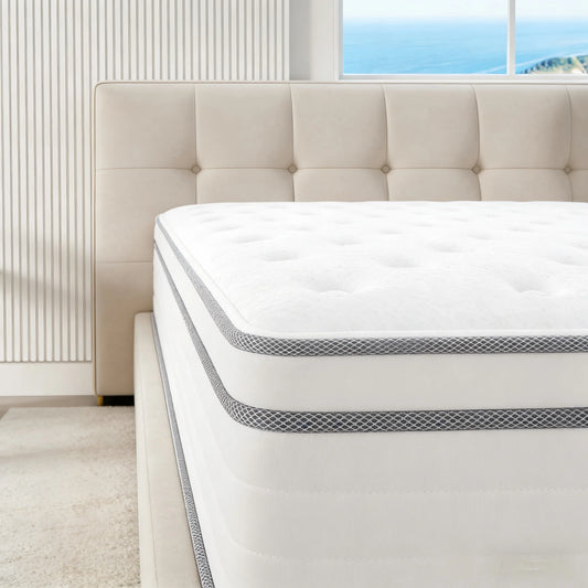 Queen King Full size Mattress 12 Inch, Hybrid Mattress with Individual Pocket Springs and Memory Foam