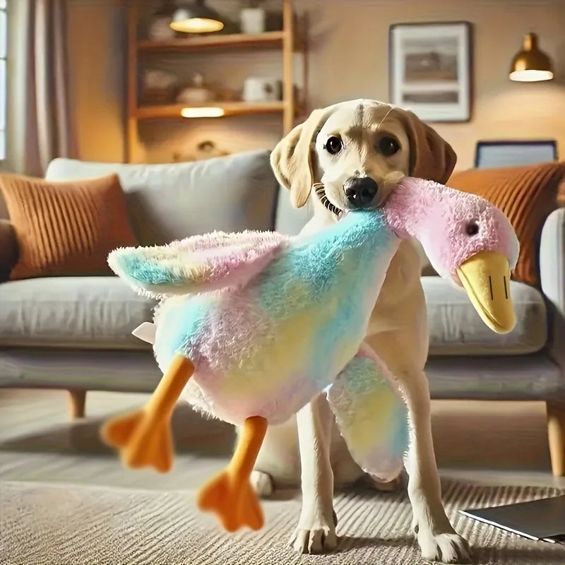 Soft Colorful Duck Plush Toy for Cats Dogs Relax Pet Companion Anxiety-Relieving Dog Buddy Energy Release