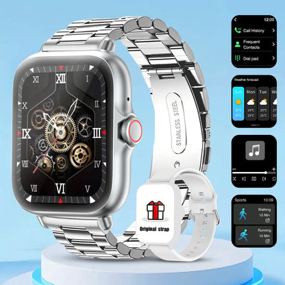 Smart watch with full touch screen, call, message reminder, compatible with iPhone/android mo