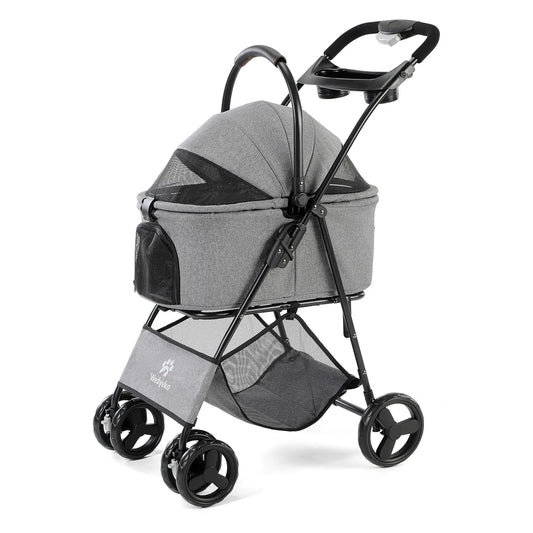 3 in 1 Pet Stroller with Removable Carrier, Folding Stroller for Small/Medium Dogs and Cats, Waterproof