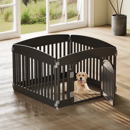 JHK Plastic Dog Playpen 6 Panel 24IN Expandable Indoor Outdoor Folding Portable Puppy Playpen
