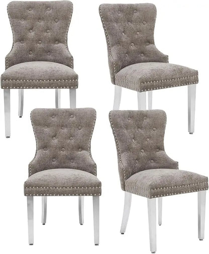 Velvet Dining Chairs Set of 4, Tufted Upholstered Dining Room Chair
