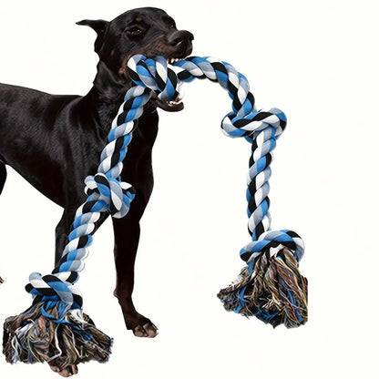 Extra Thick Braided Rope Dog Toy for Tug of War & Heavy Chewing - Durable Dental Cleaning Chew