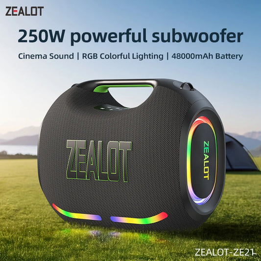 250W Big Power Wireless TWS Subwoofer Bluetooth Speaker High Volume Waterproof Portable Mobile Power