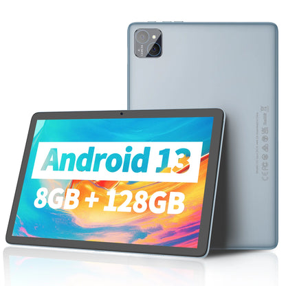 PRITOM Android 14 Tablet 10.1 Inch, 8GB RAM + 128GB ROM, Octa Core, 5G WiFi, with Keyboard, Mouse, Case