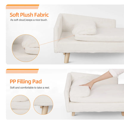 Elevated Pet Bed Cozy Pad Waterproof, Pet Sofa Bed with Sturdy Wood Legs for Small Dog Kitten