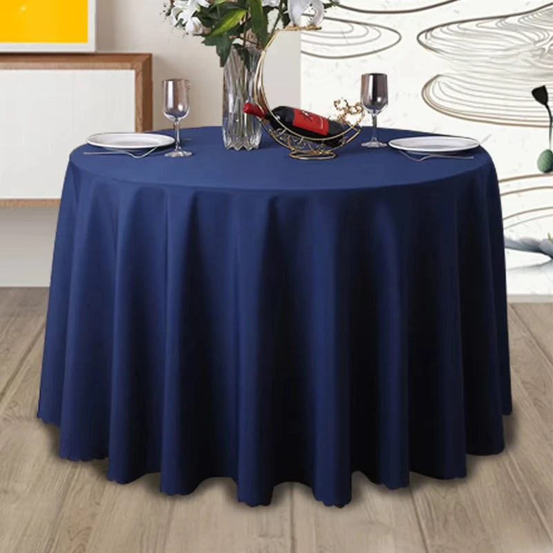 Wedding Decoration Table Cloth Round Table Cover Polyester Plain Colour Hotel Banquet Events Birthday Party Celebration Holiday